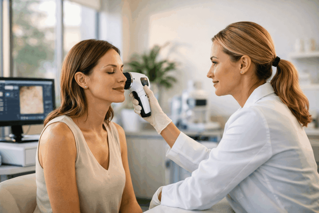 Patient consulting dermatologist at Best medical clinic for skin care in Phoenix AZ