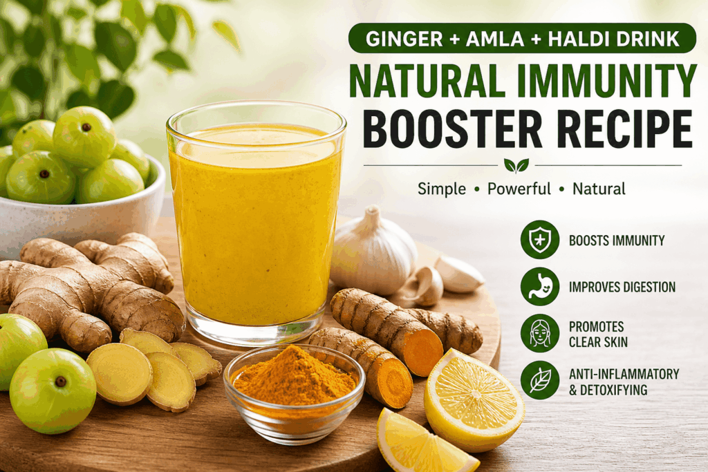 Ginger + Amla + Haldi Drink: A Simple, Powerful Immunity Booster You Can Prep Once a Week featured image